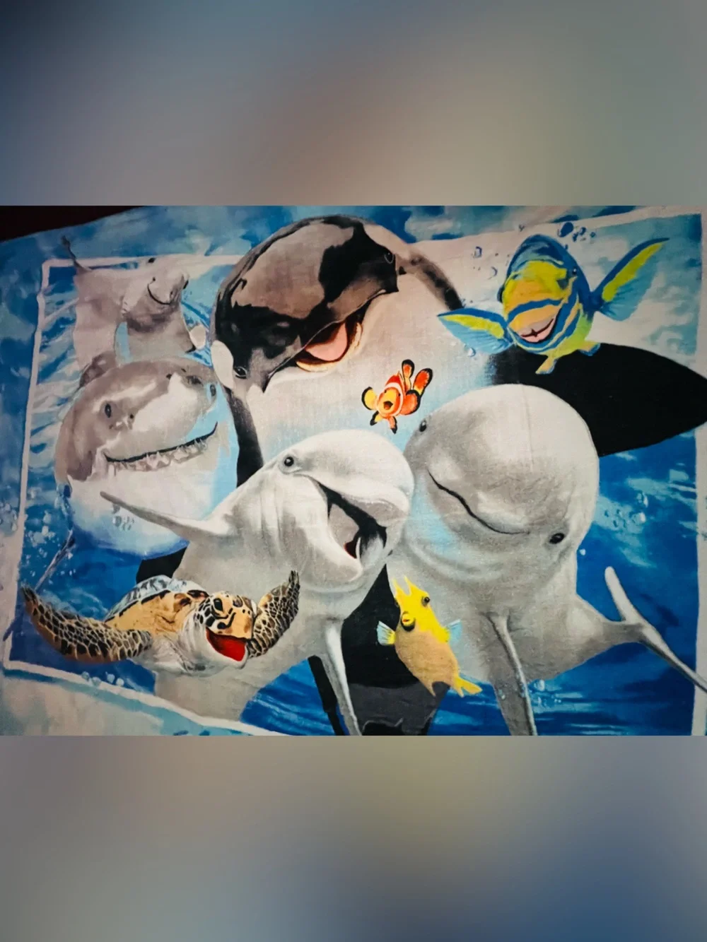 Sea Life Selfies Oversized Beach Towel for Two